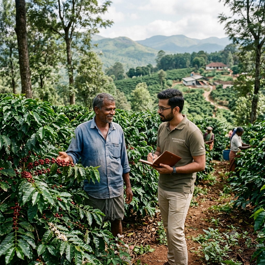 Shade-grown coffee estate in Chikkamagaluru, one of the origins selected by Wonderbean Coffee Co.